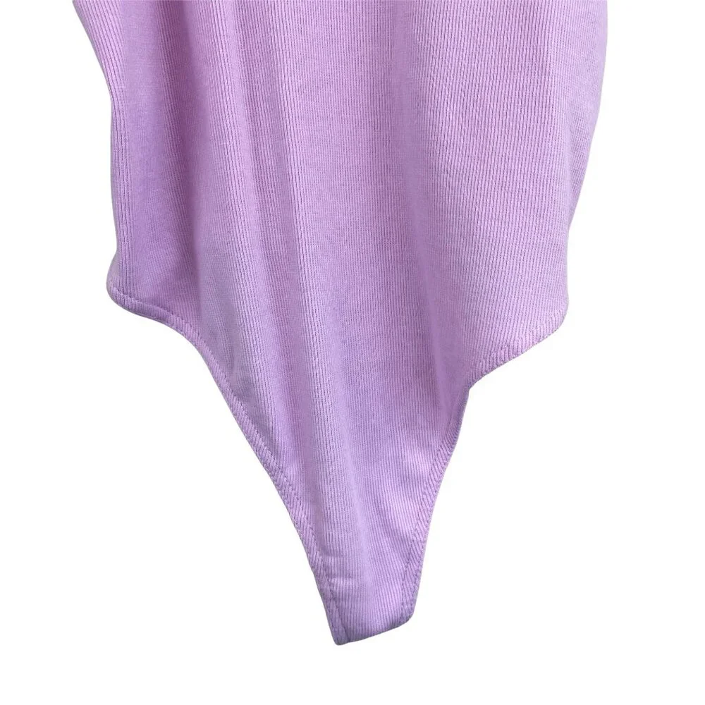 bp Nordstrom lavender pink bouquet v-neck ribbed thong tank top bodysuit medium - Picture 7 of 12